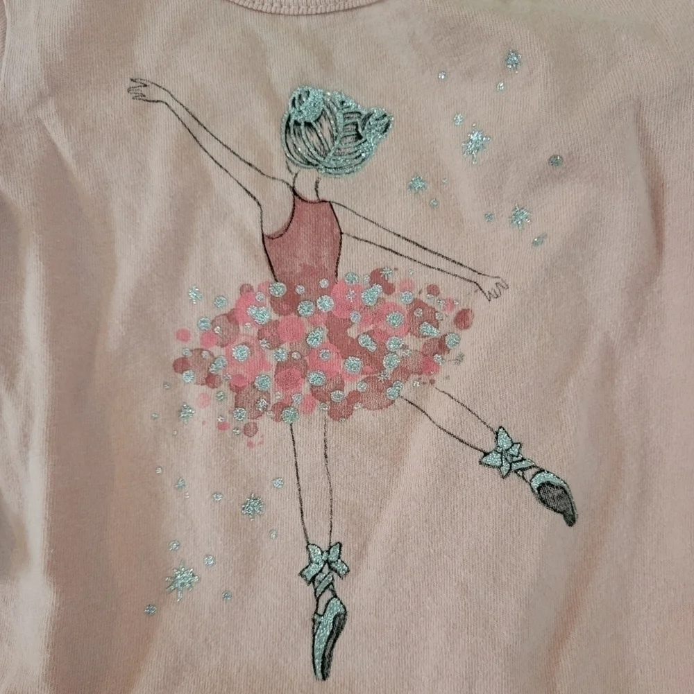 Carters pink ruffle bottom ballerina long sleeve shirt 9m